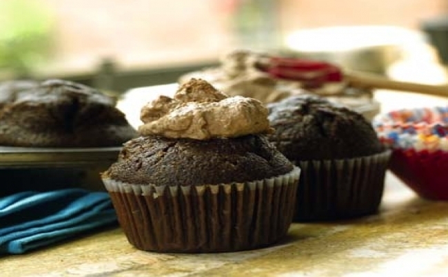 Miniqueques de doble chocolate